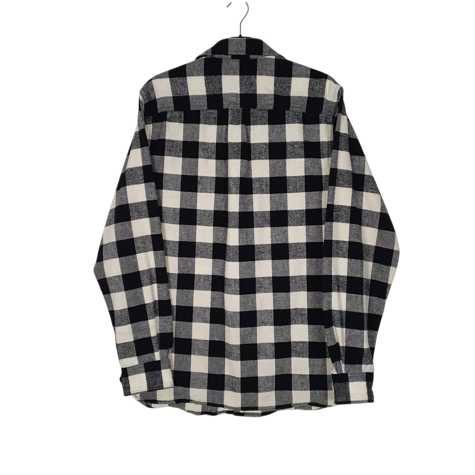 Mens Grey L.L.Bean Thick Chamois Plaid  Shirt