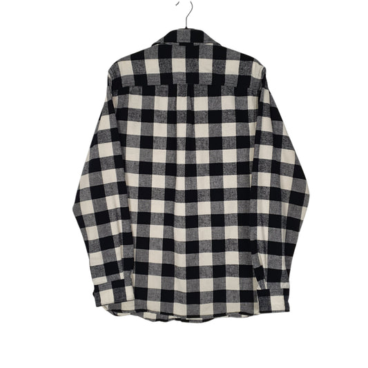 Mens Grey L.L.Bean Thick Chamois Plaid  Shirt