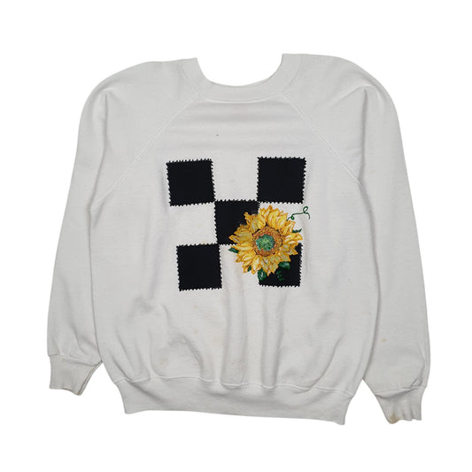 Mens White Hanes Vintage 90s Crewneck Jumper