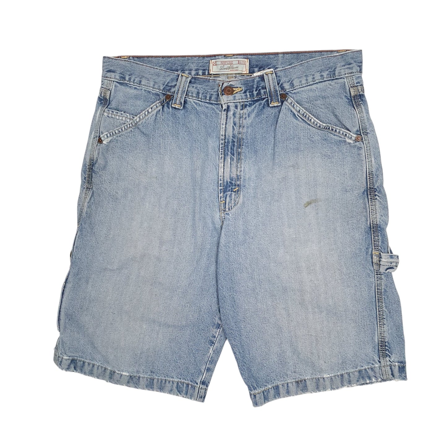 Mens Blue Levis Signature Carpenter Vintage 00s Denim Shorts