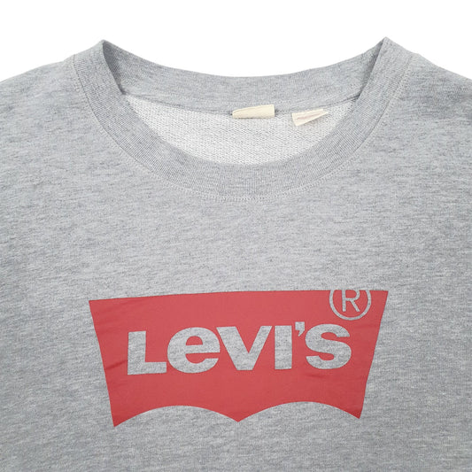 Mens Grey Levis Spellout Crewneck Jumper