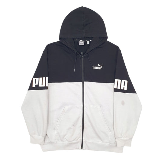 Mens White Puma  Full Zip Jumper