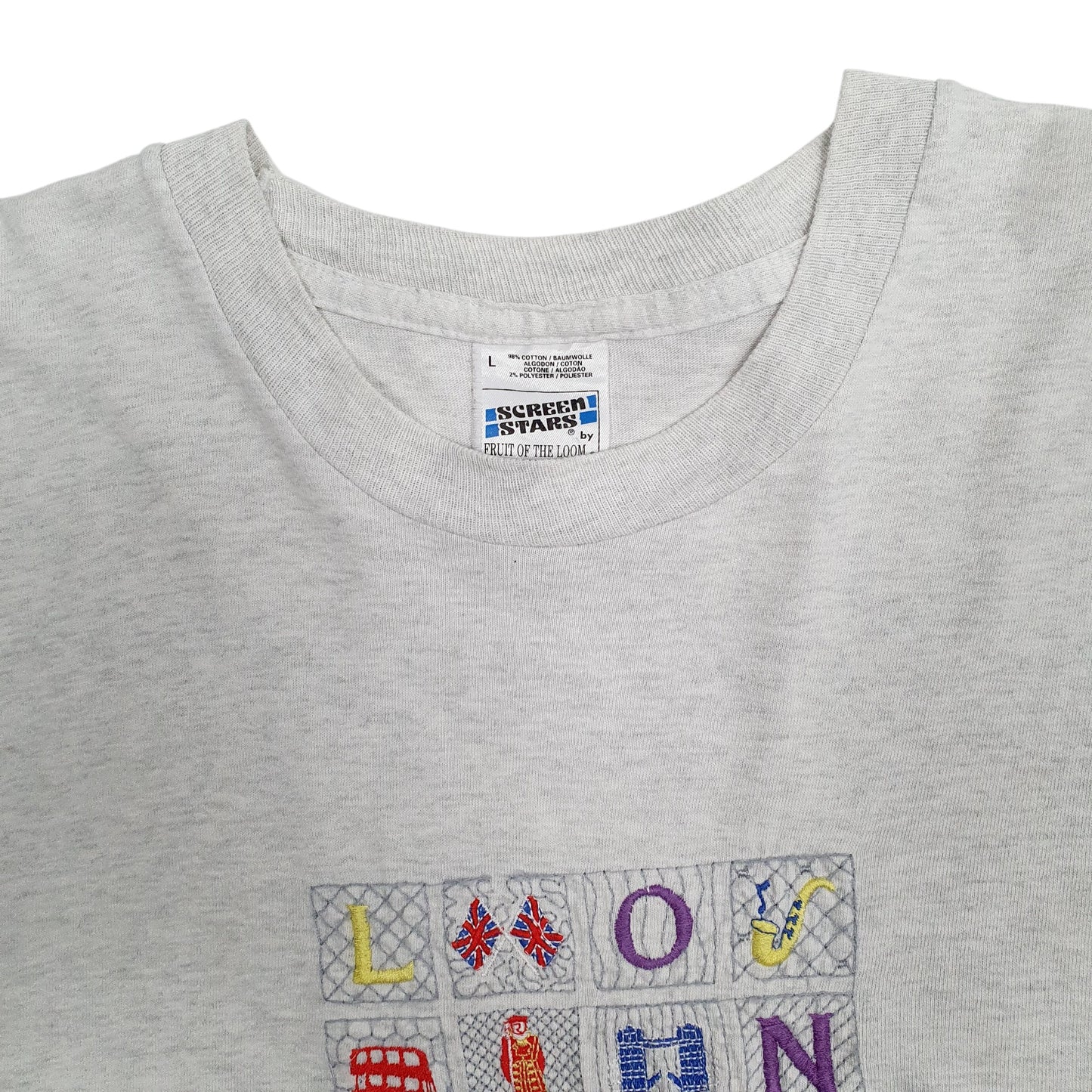 Mens Grey Screen Stars Single Stitch Vintage 90s  T Shirt