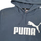 Mens Blue Puma Spellout Hoodie Jumper