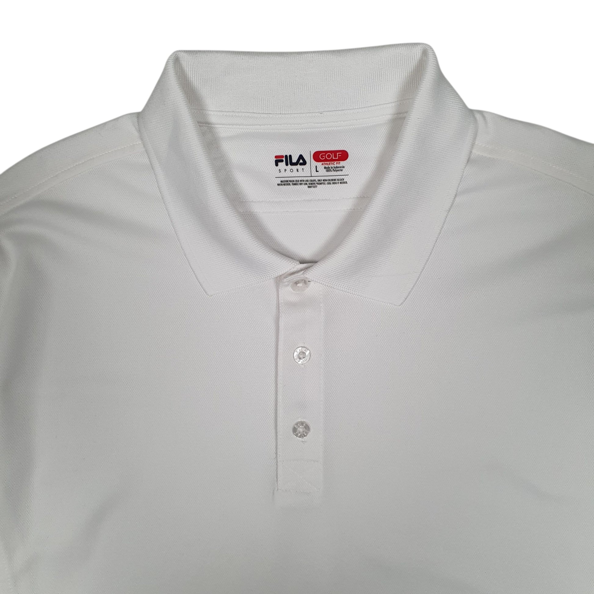 Mens White Fila Golf Hoodie Polo Shirt