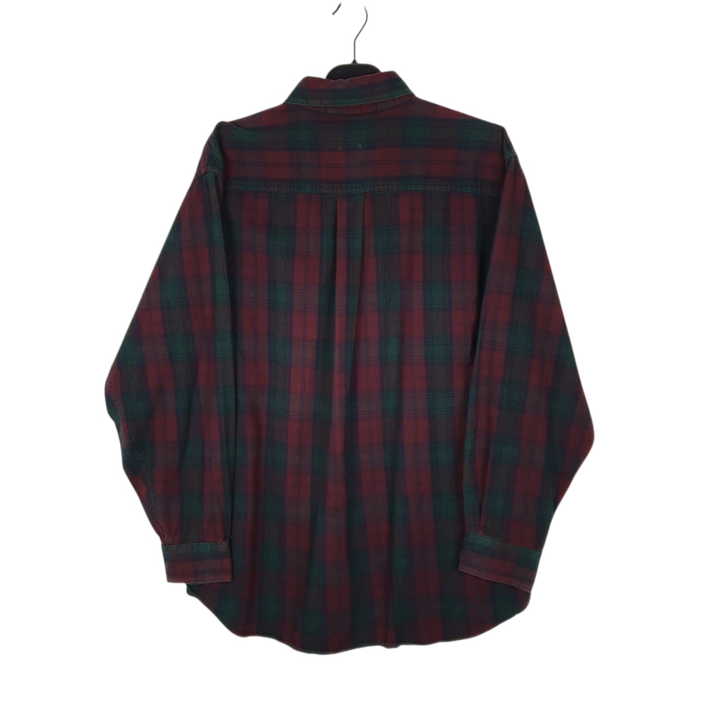 Mens Burgundy L.L.Bean Thick Flannel Plaid  Shirt