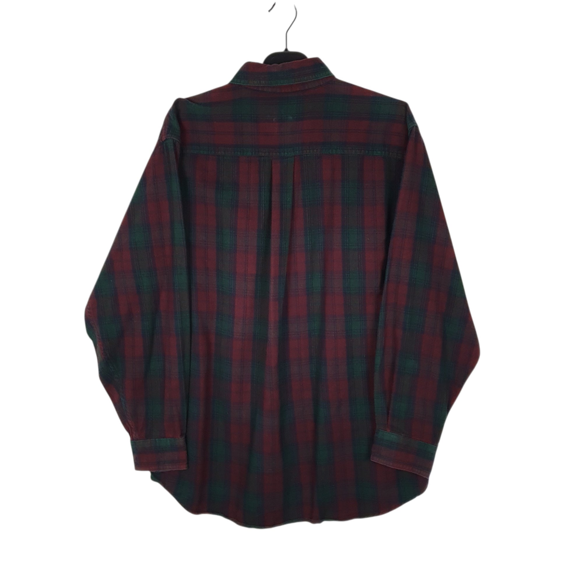 Mens Burgundy L.L.Bean Thick Flannel Plaid  Shirt