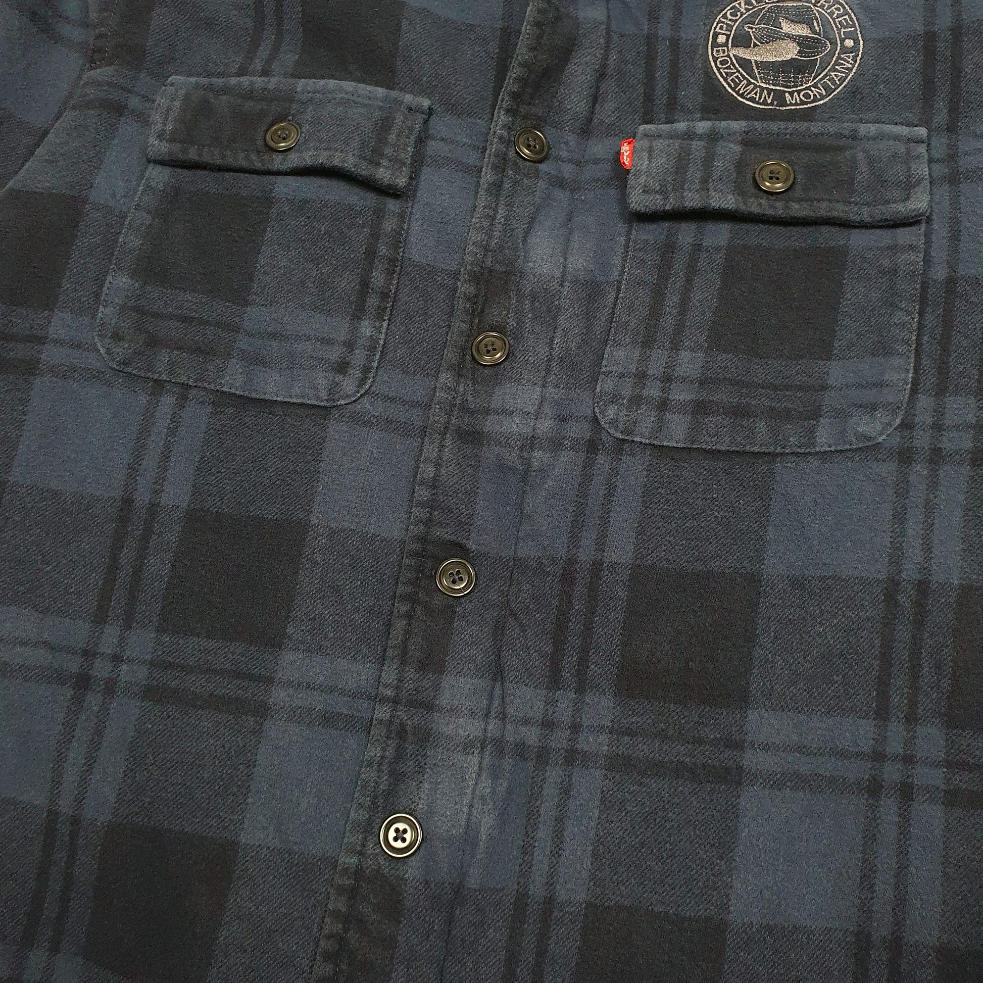 Mens Navy Levis Plaid Overshirt  Coat