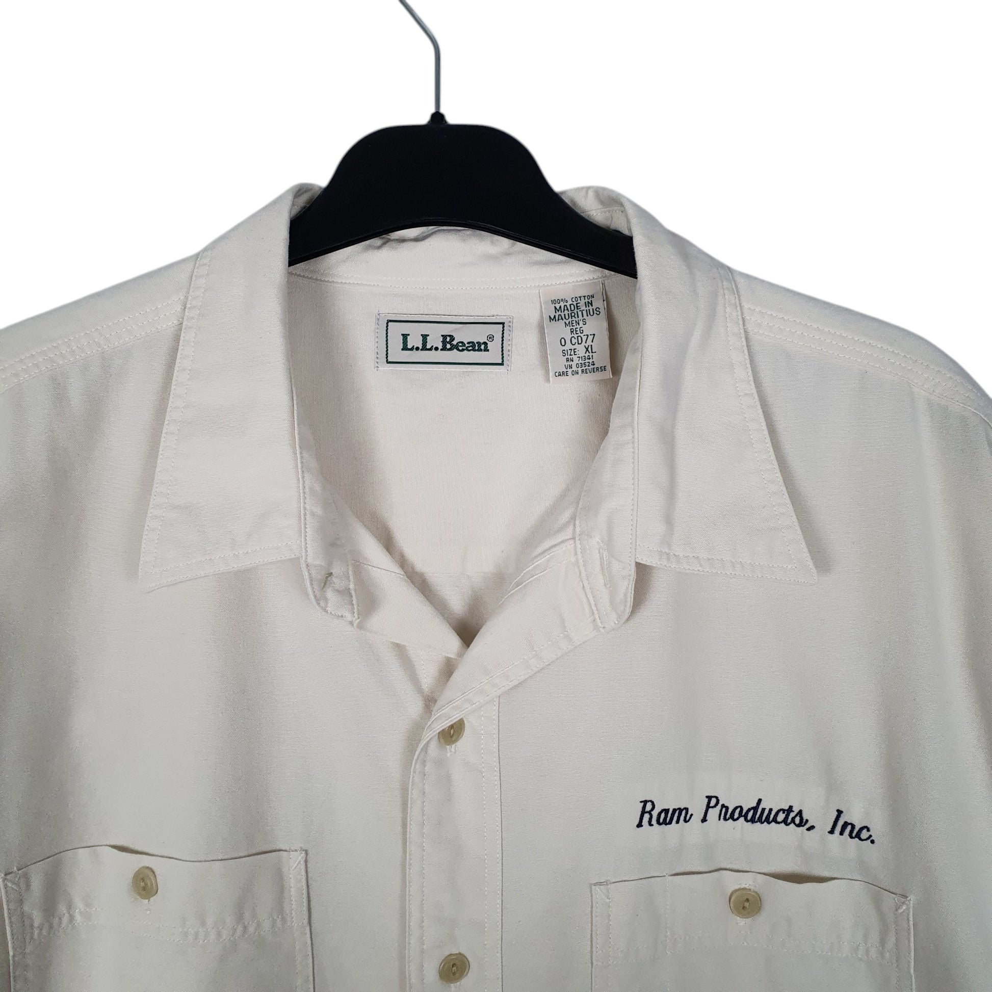 Mens Cream L.L.Bean   Shirt