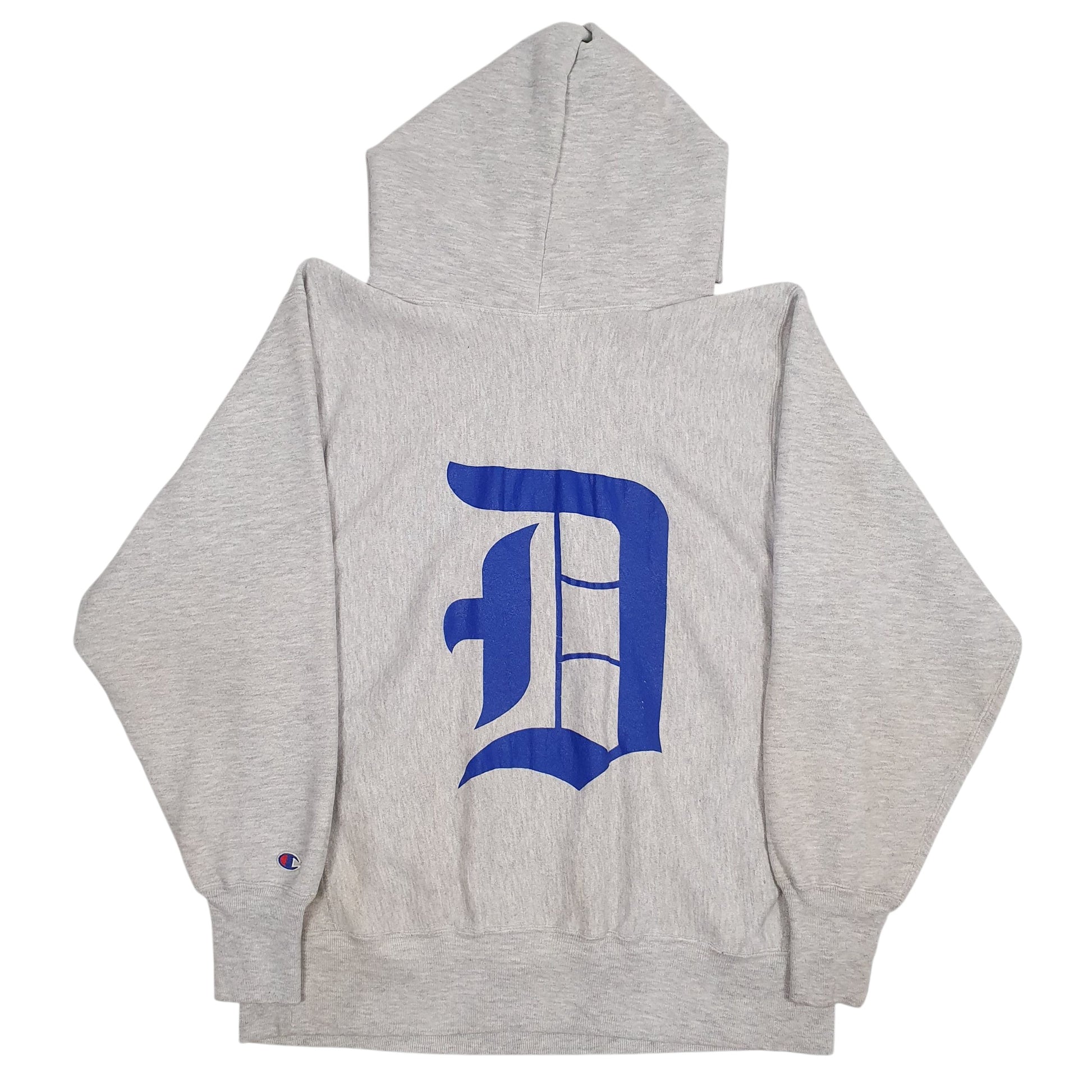 Mens Grey Champion Made In USA 90s  Reverse Weave Hoodie Jumper