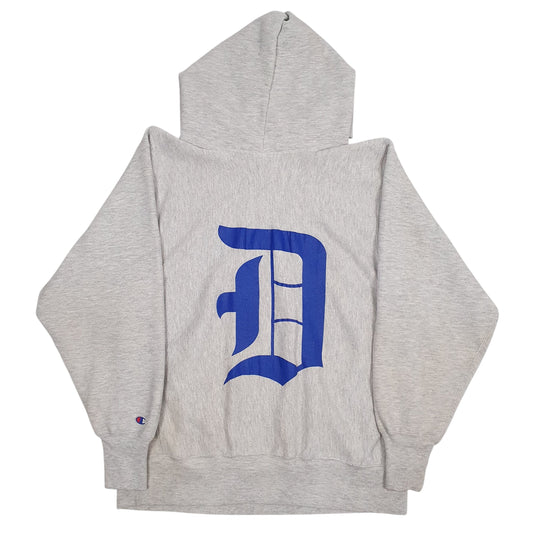 Mens Grey Champion Made In USA 90s  Reverse Weave Hoodie Jumper