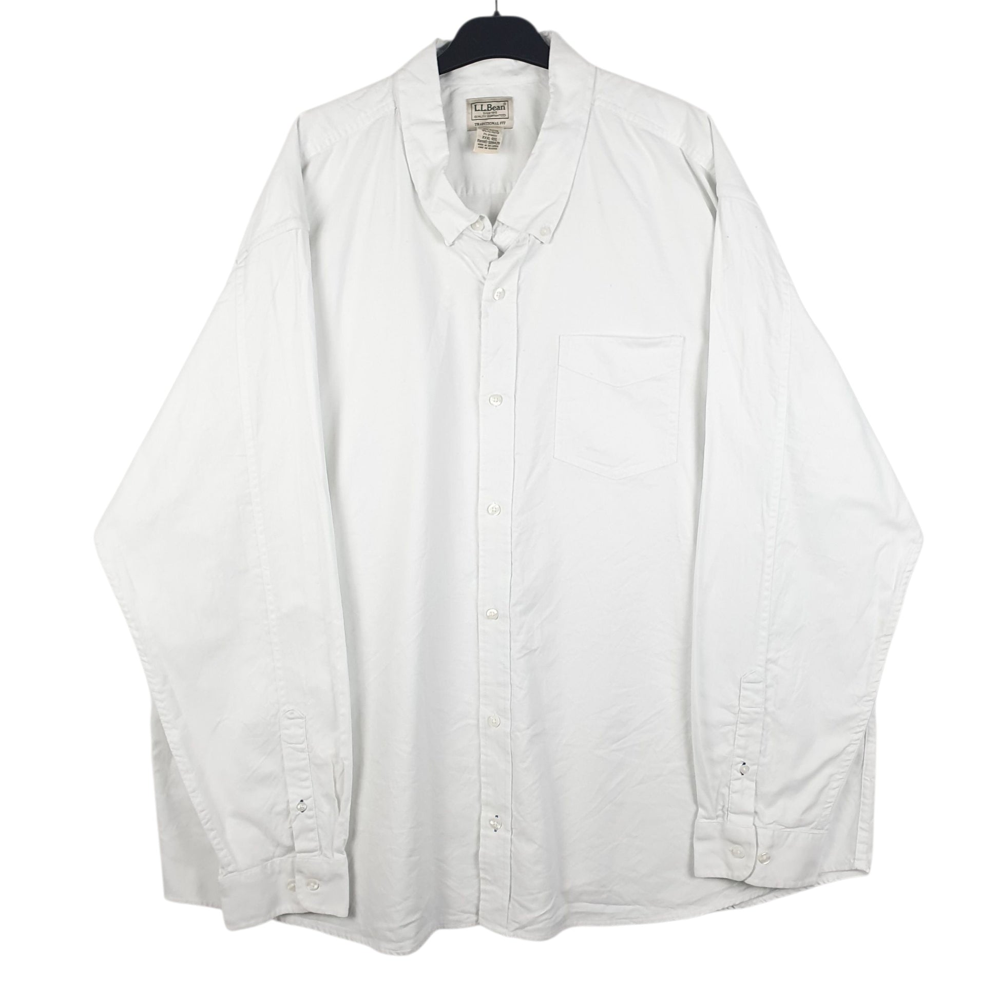 Mens White L.L.Bean  Long Sleeve Shirt