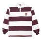 Mens Burgundy Barbarian Rugby Harvard Long Sleeve Polo Shirt