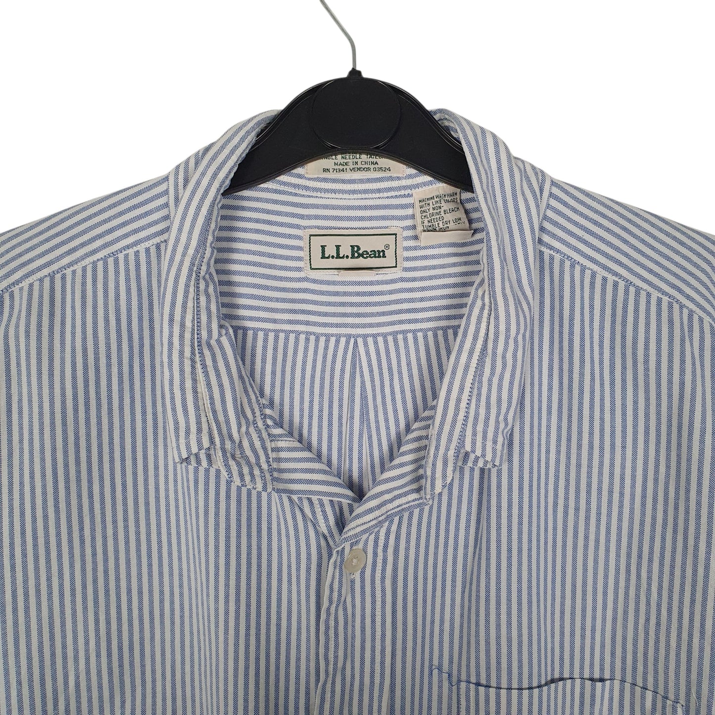 Mens Blue L.L.Bean Vintage 90s Tall  Shirt