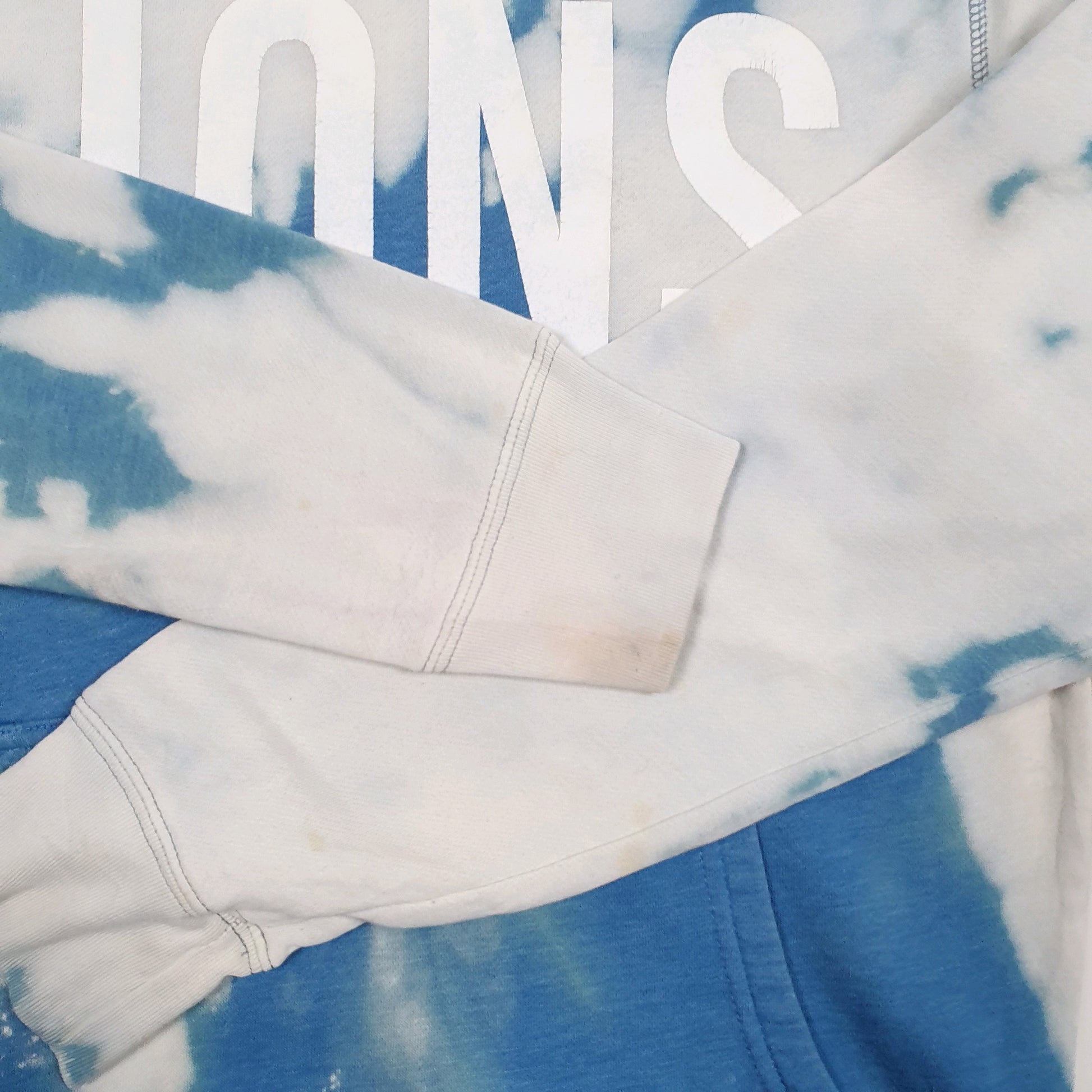 Mens Blue NFL Detroit Lions Tie Dyes Hoodie Jumper