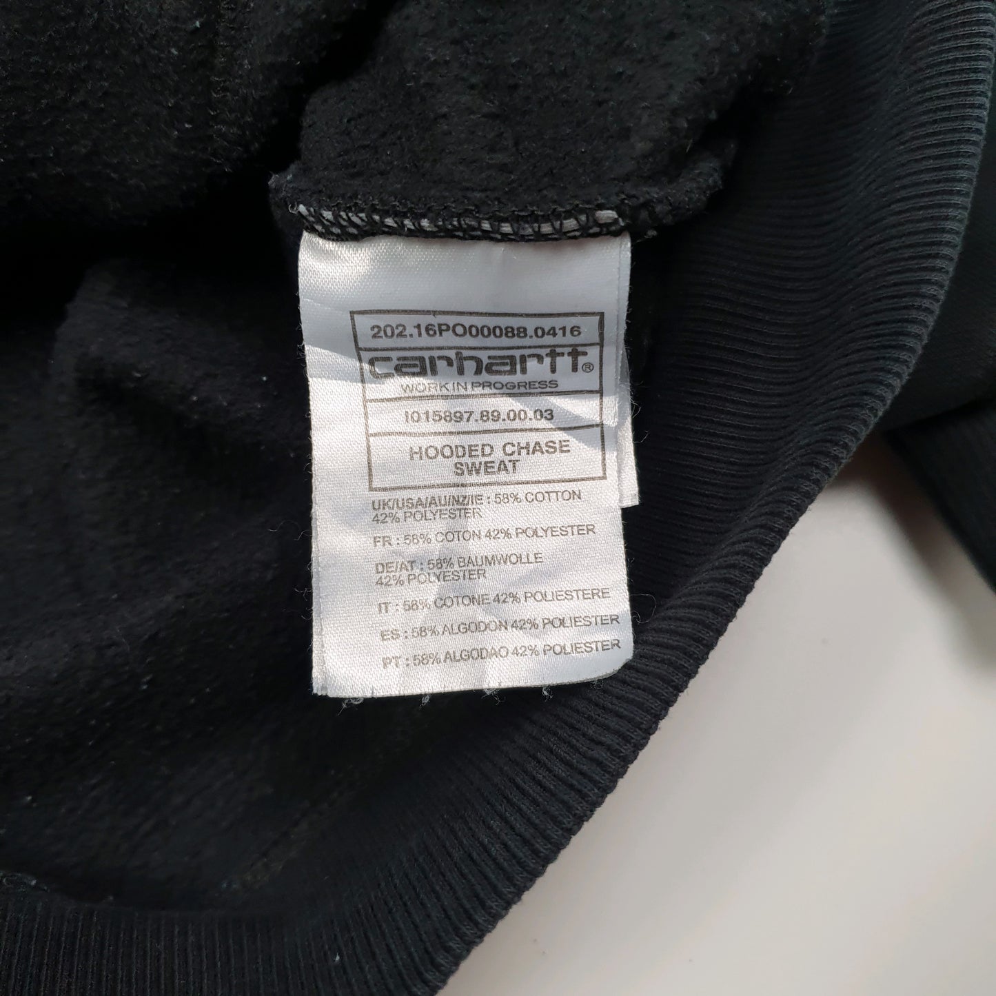 Mens Black Carhartt Chase Hooded Hoodie Jumper