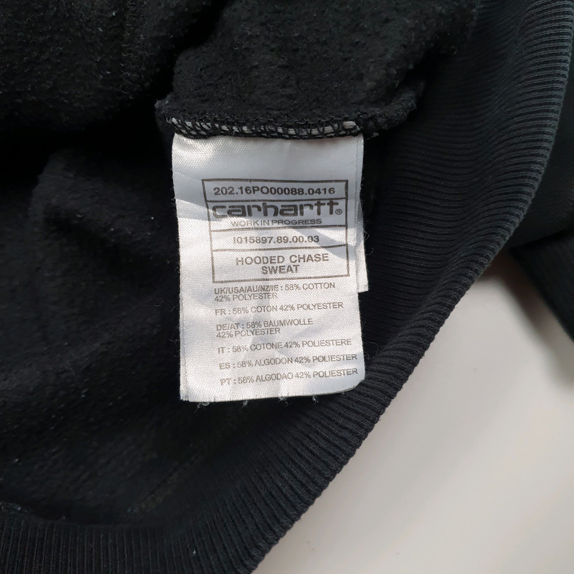 Mens Black Carhartt Chase Hooded Hoodie Jumper