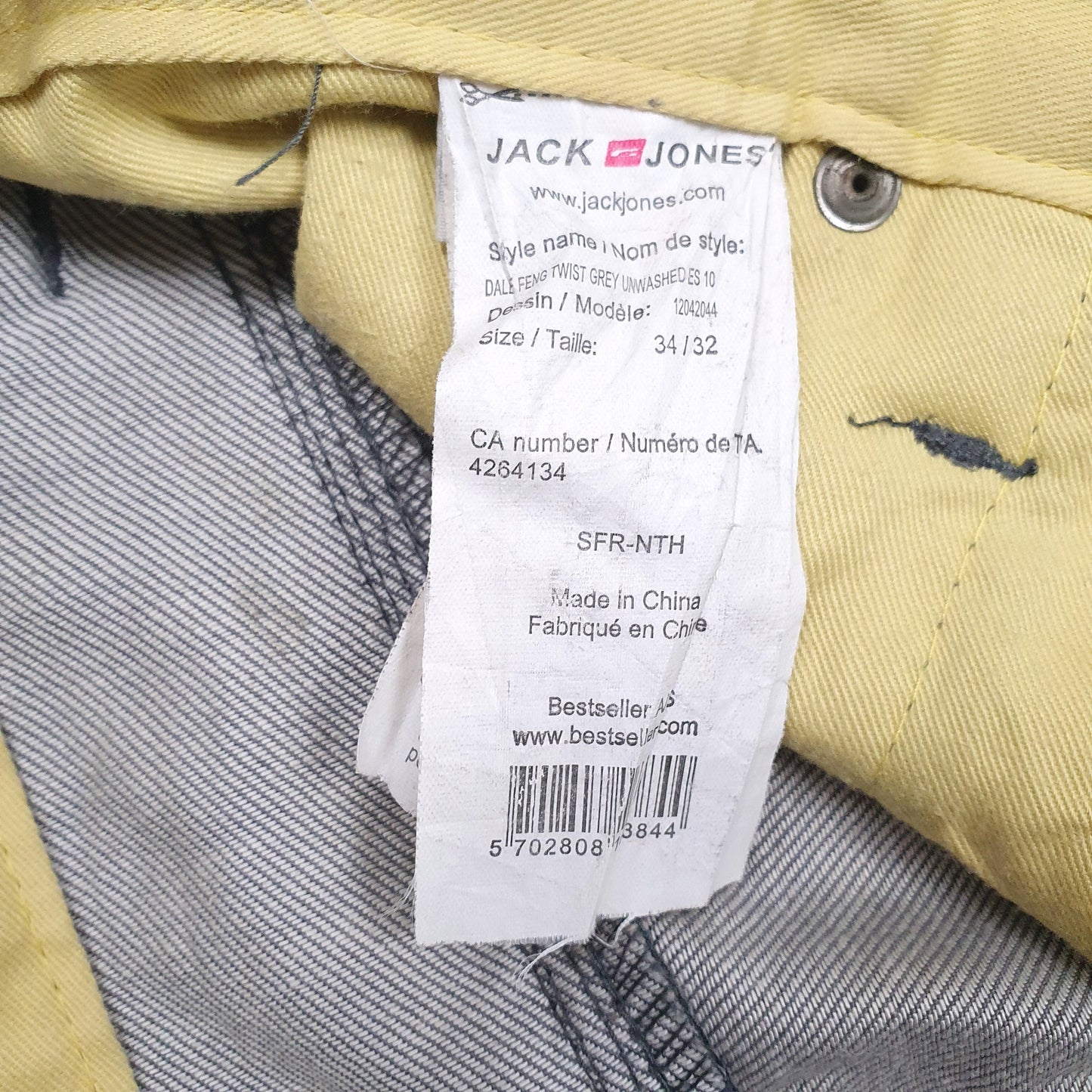 Mens Grey Jack & Jones Dale Feng Twist  Trousers