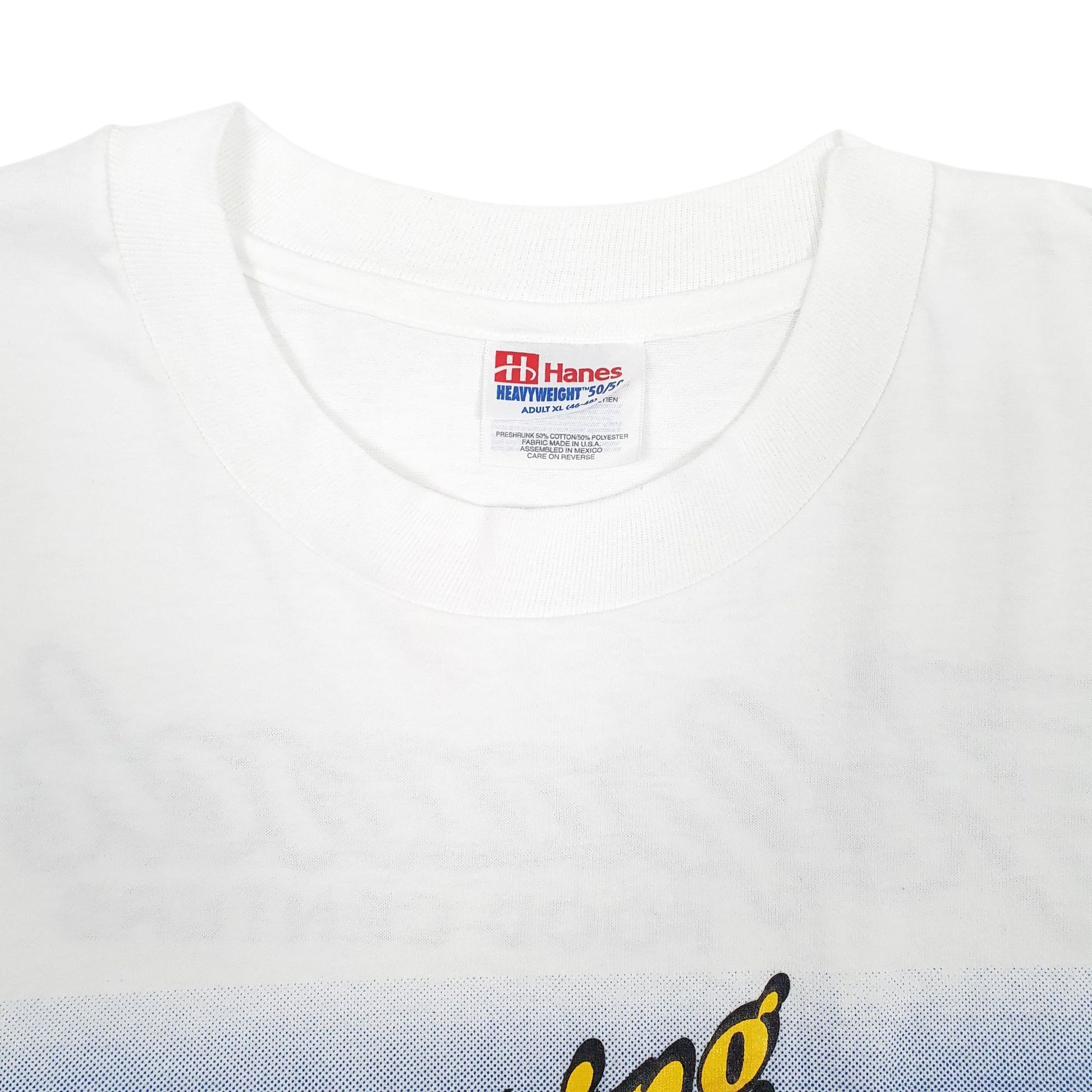 Mens White Hanes Single Stitch Vintage 90s  T Shirt