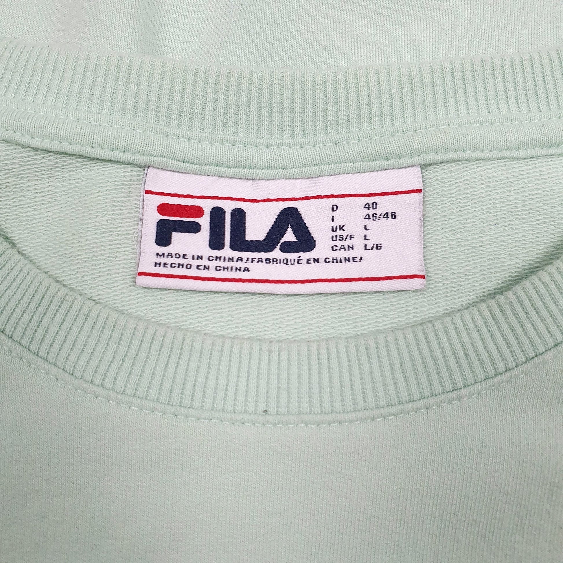 Womens Green Fila  Crewneck Jumper