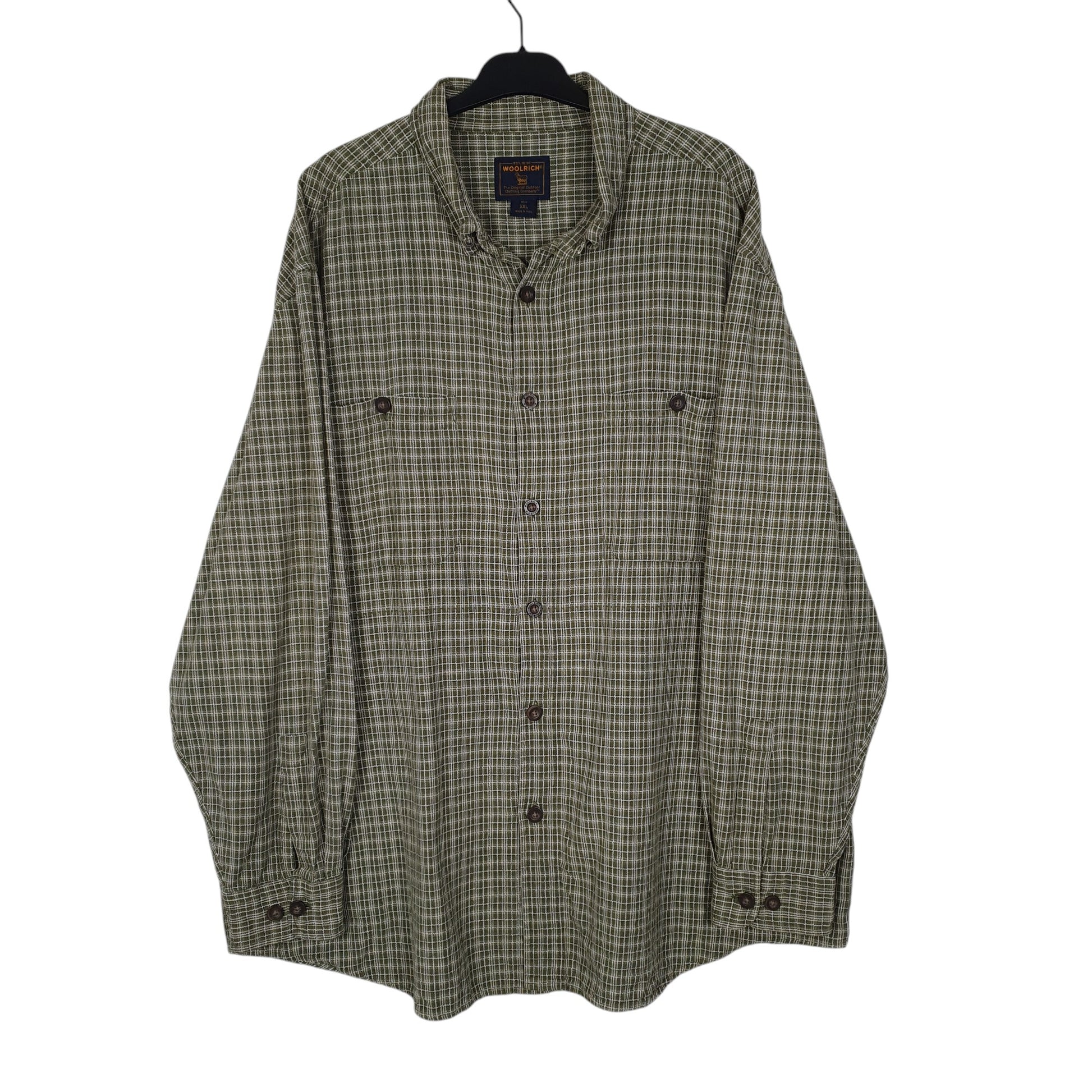 Mens Green Woolrich  Long Sleeve Shirt