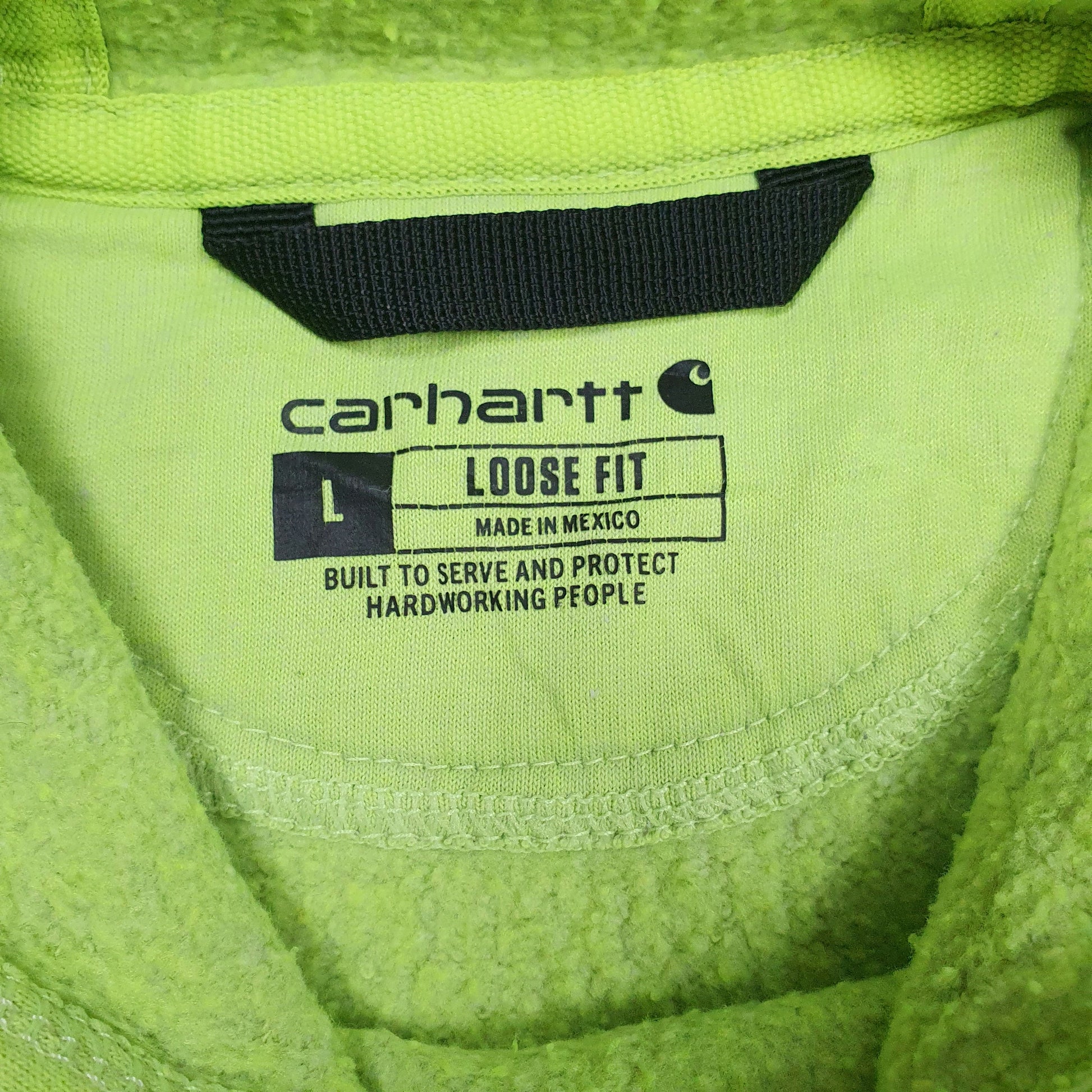 Mens Green Carhartt Hi-Vis Hoodie Jumper