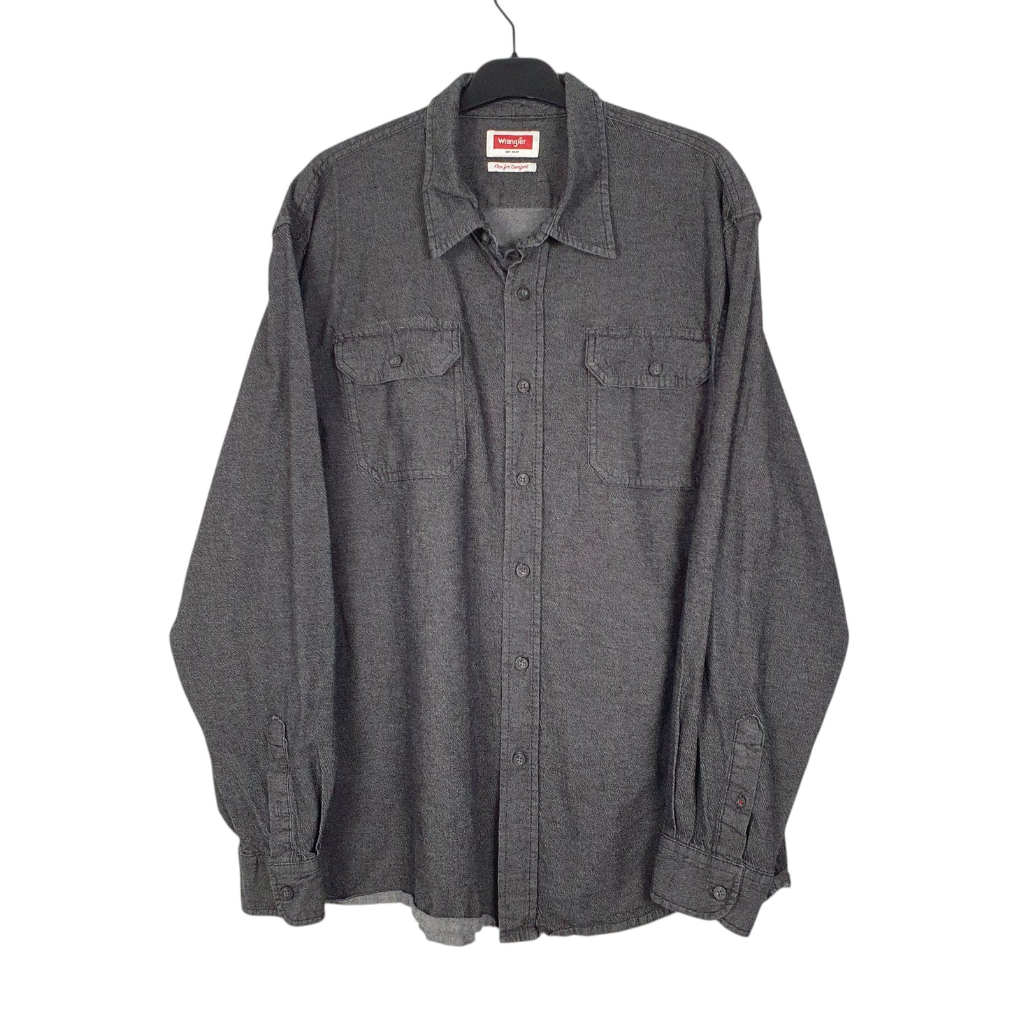 Mens Grey Wrangler  Long Sleeve Shirt