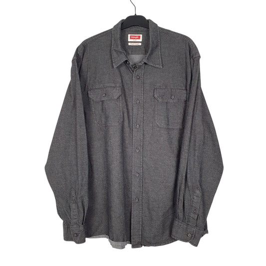 Mens Grey Wrangler  Long Sleeve Shirt
