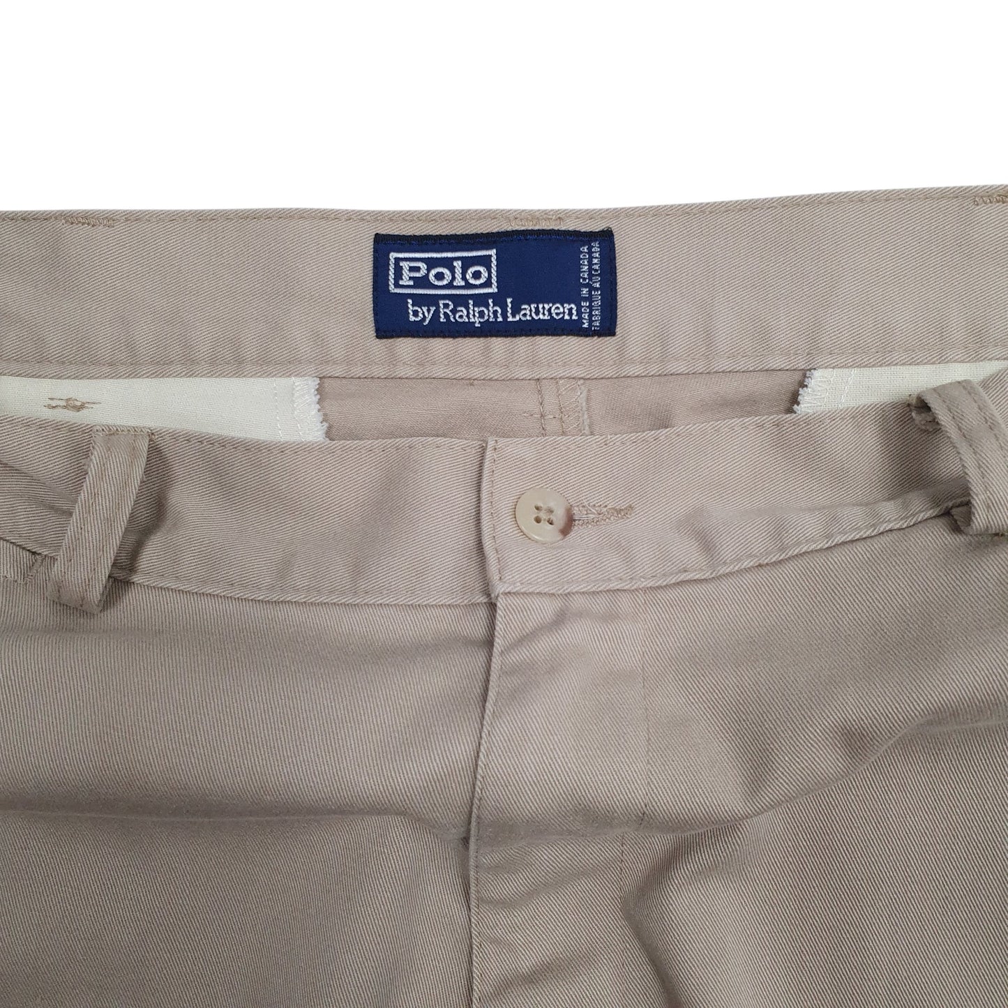 Mens Beige Polo Ralph Lauren Vintage 90s Made In Canada  Trousers