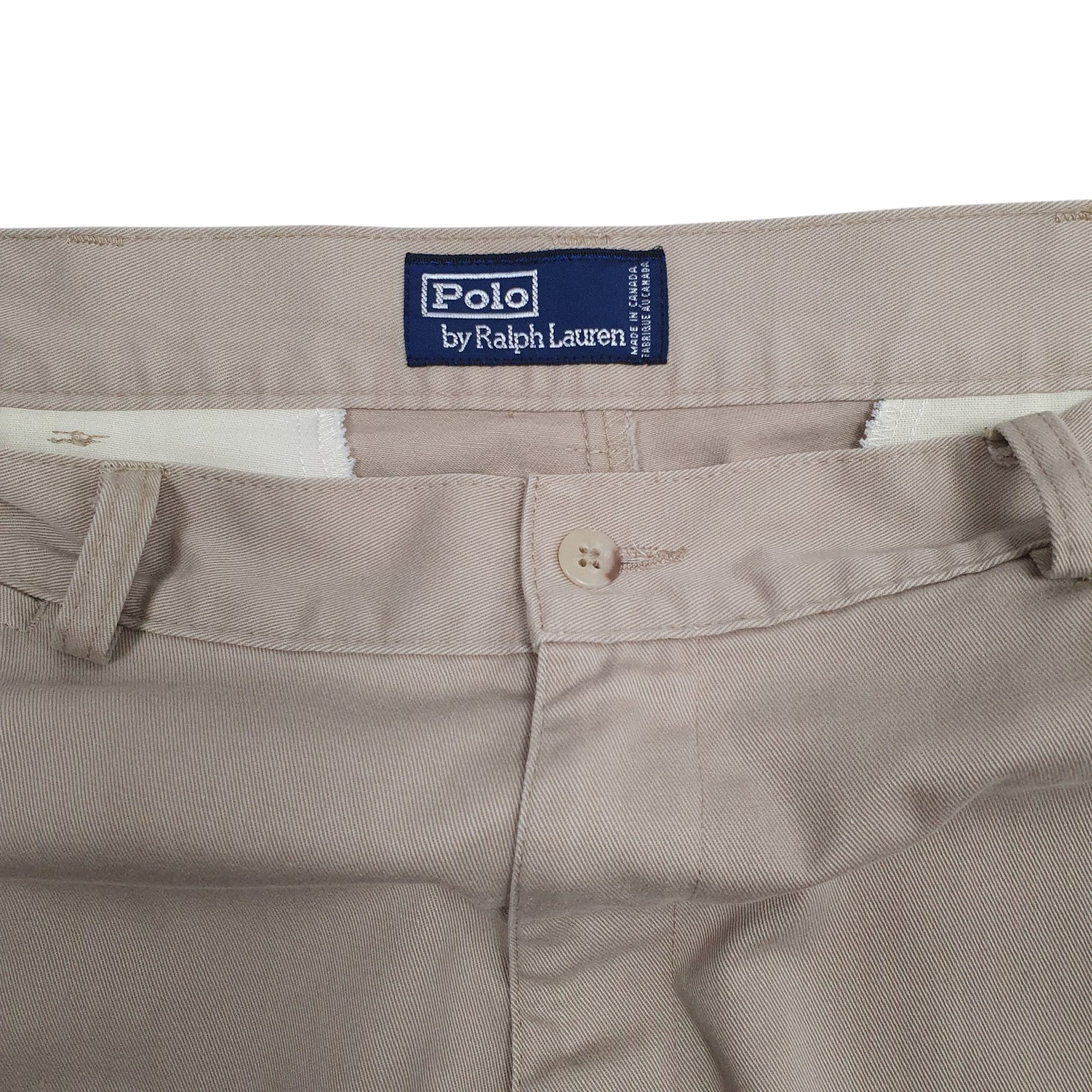 Mens Beige Polo Ralph Lauren Vintage 90s Made In Canada  Trousers