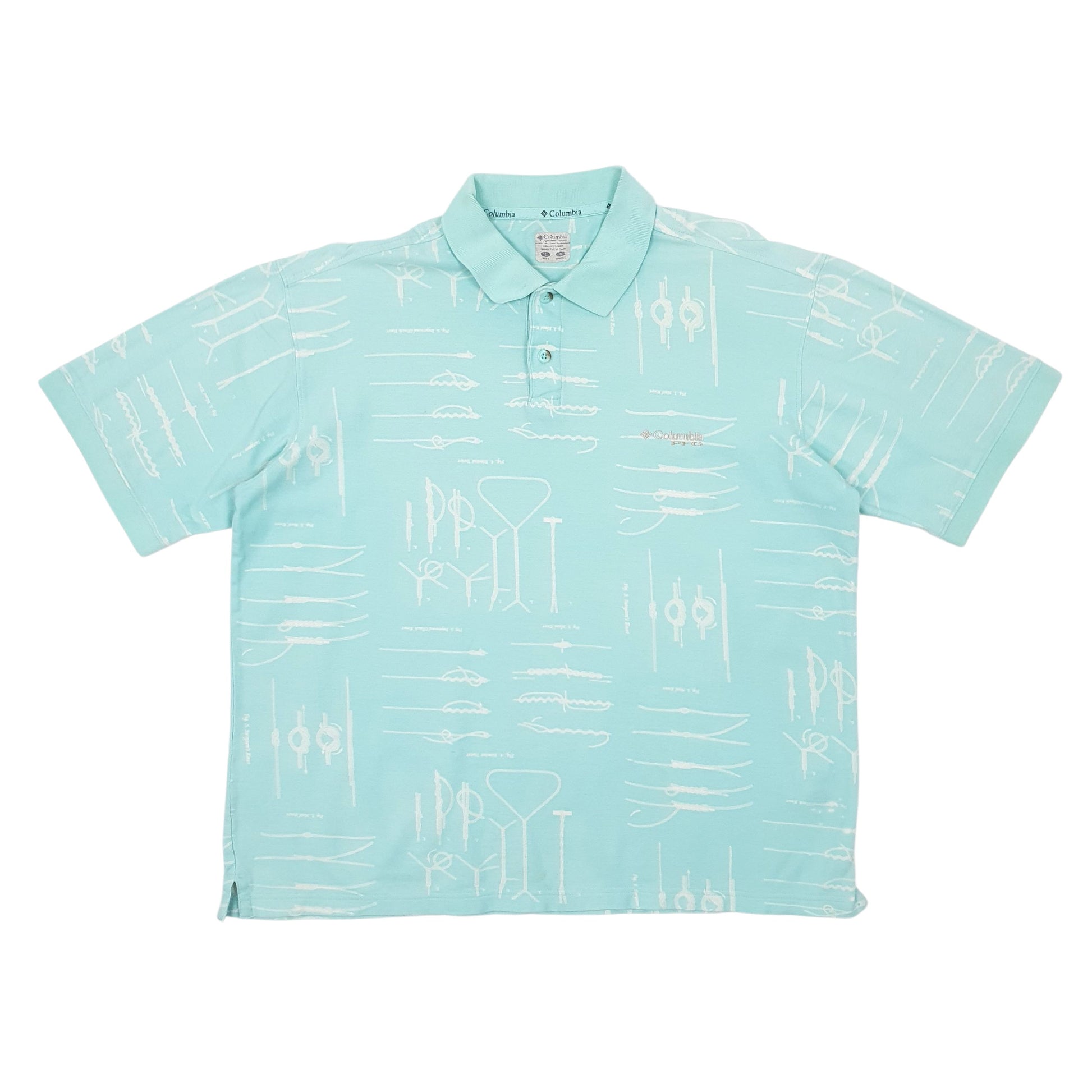 Mens Blue Columbia Sportswear Company PFG Short Sleeve Polo Shirt