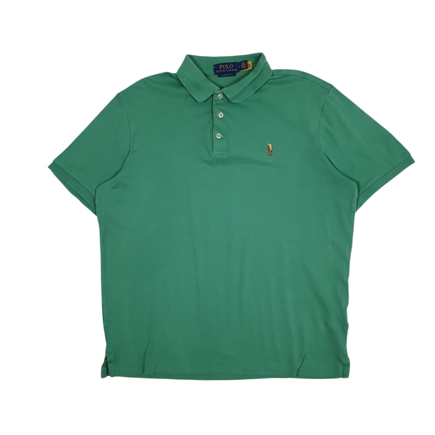 Mens Green Polo Ralph Lauren Classic Fit Short Sleeve Polo Shirt