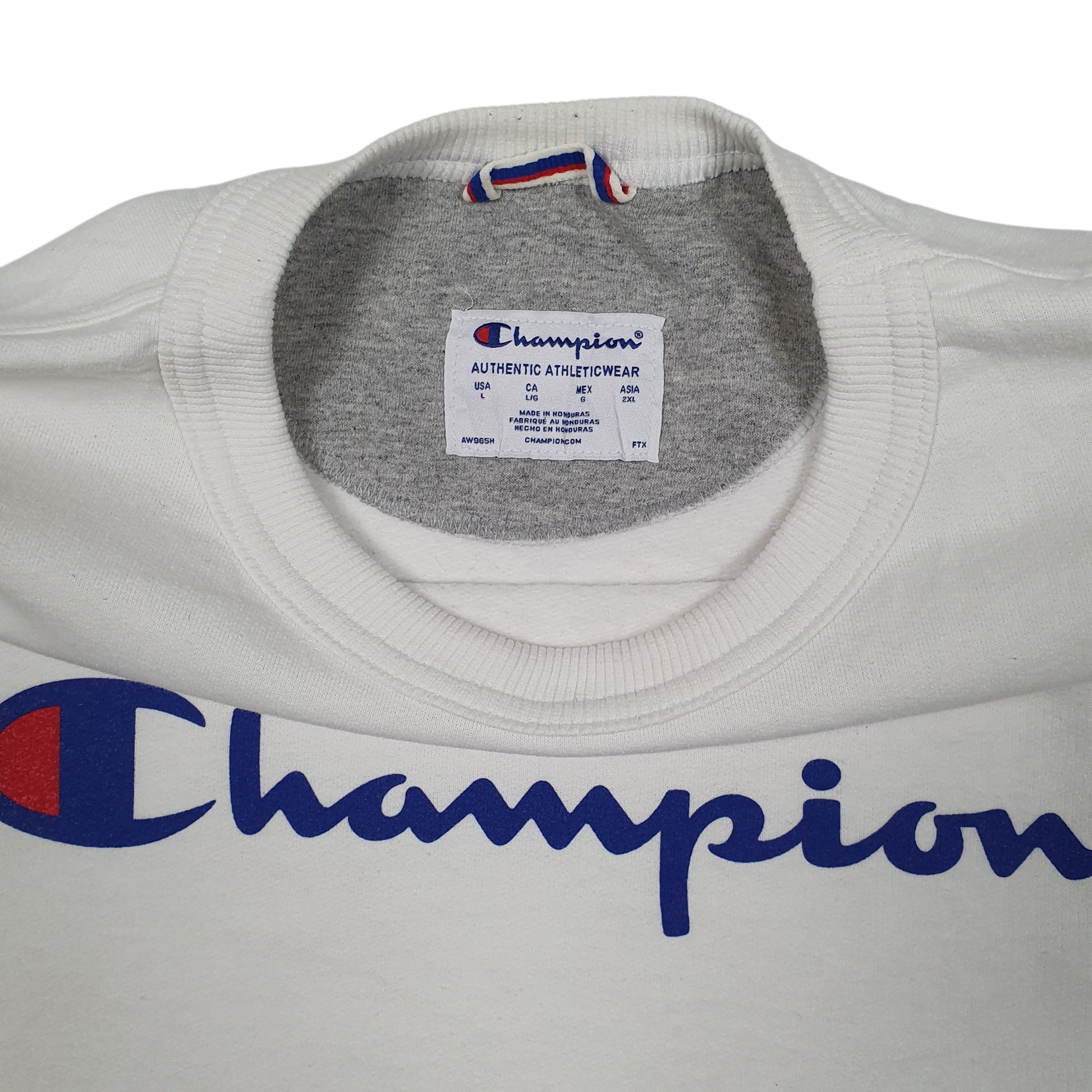 Mens White Champion  Crewneck Jumper