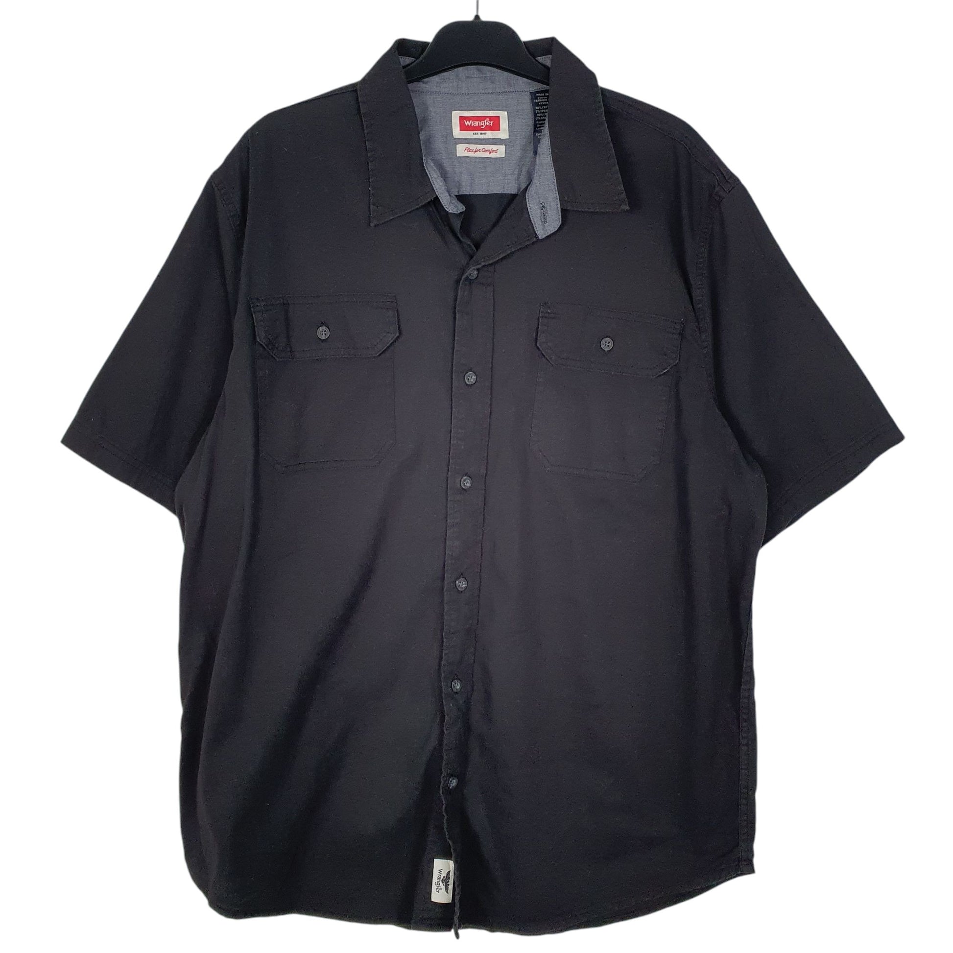 Mens Black Wrangler  Short Sleeve Shirt