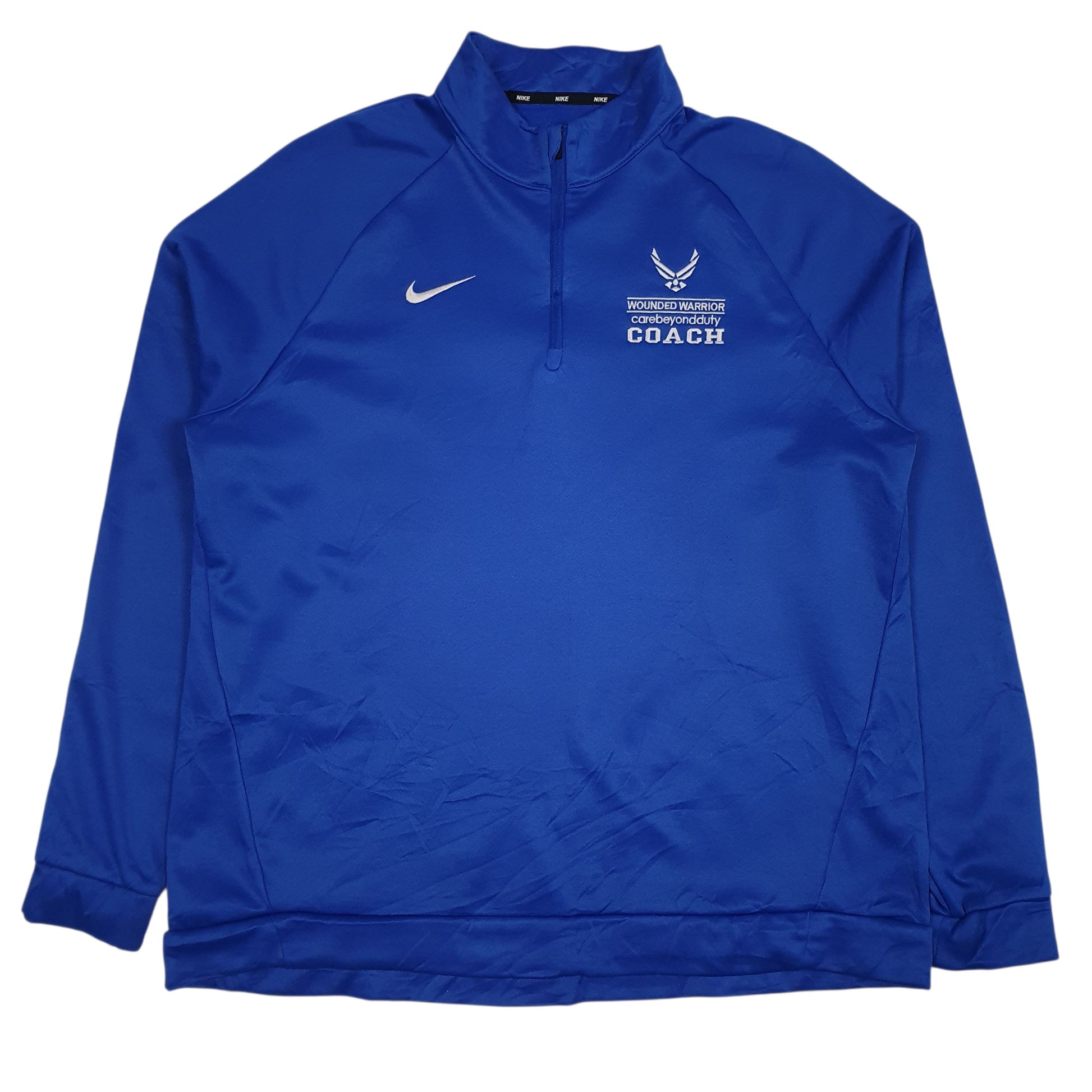 Mens Blue Nike Dri-Fit Quarter Zip Jumper