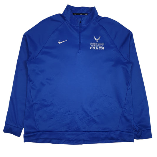 Mens Blue Nike Dri-Fit Quarter Zip Jumper