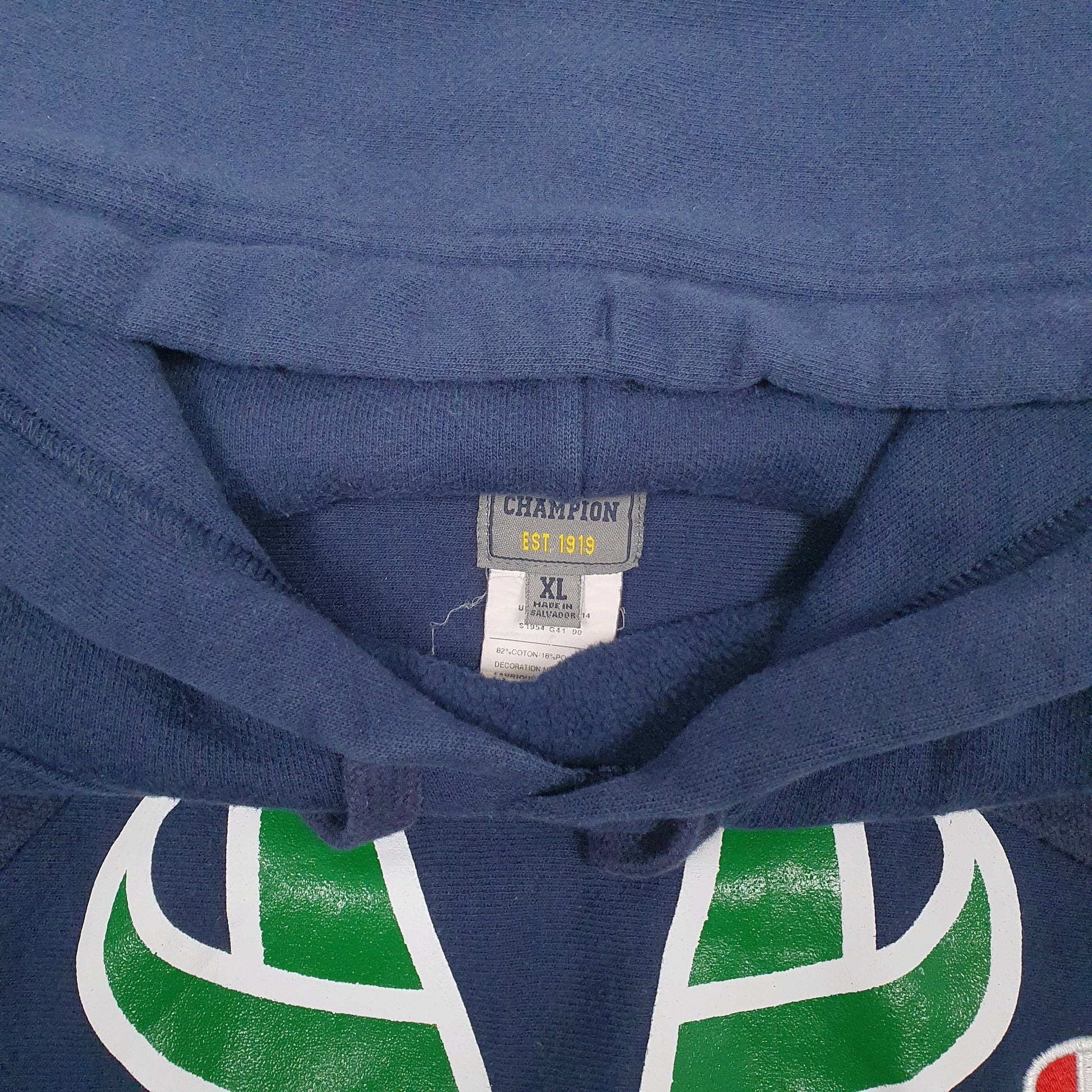 Mens Navy Champion Wrestling Reverse Weave Hoodie Jumper