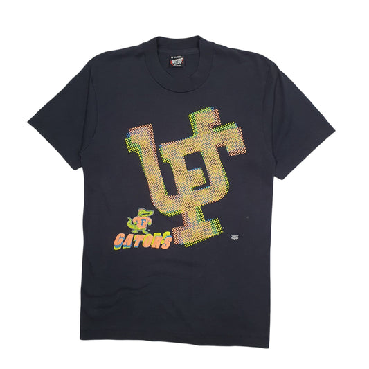 Mens Black Screen Stars Single Stitch Vintage 90s Florda Gators Short Sleeve T Shirt