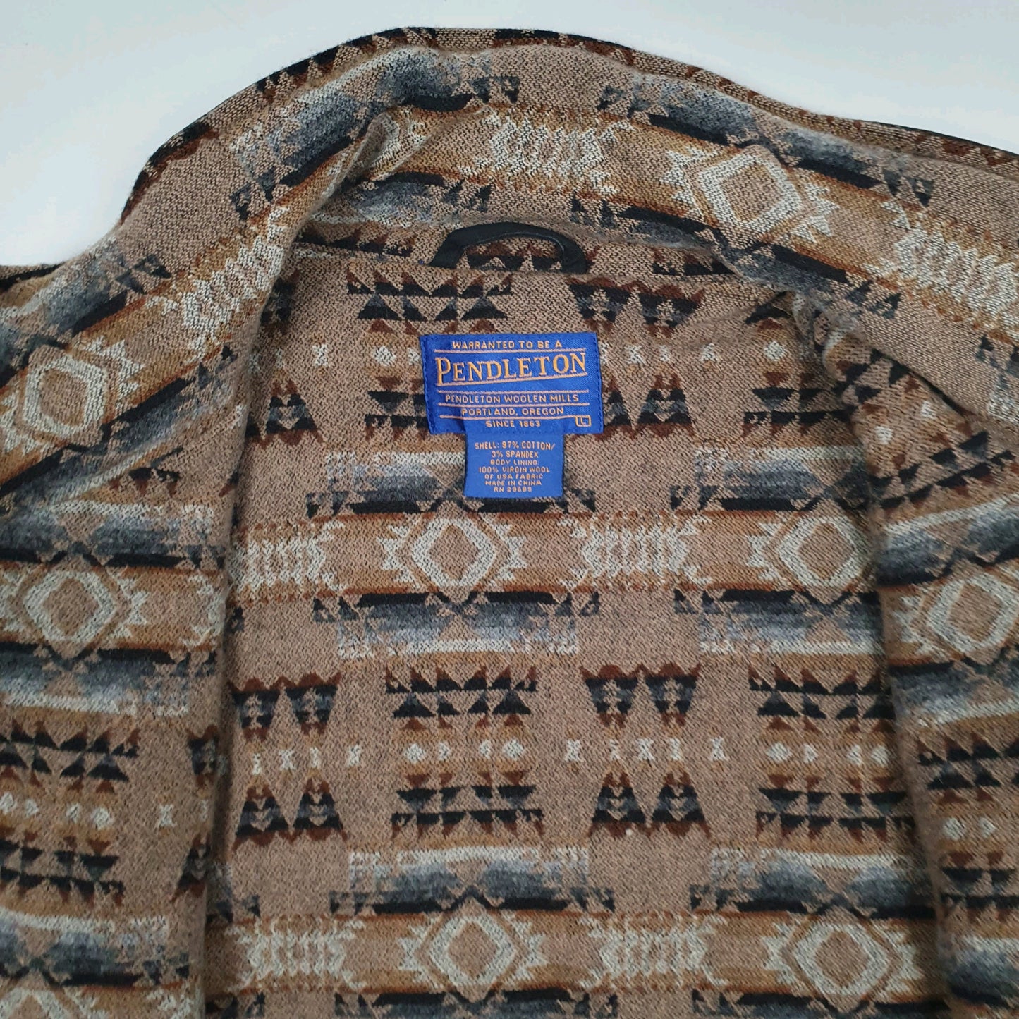 Mens Black Pendleton Padded Crewneck Coat