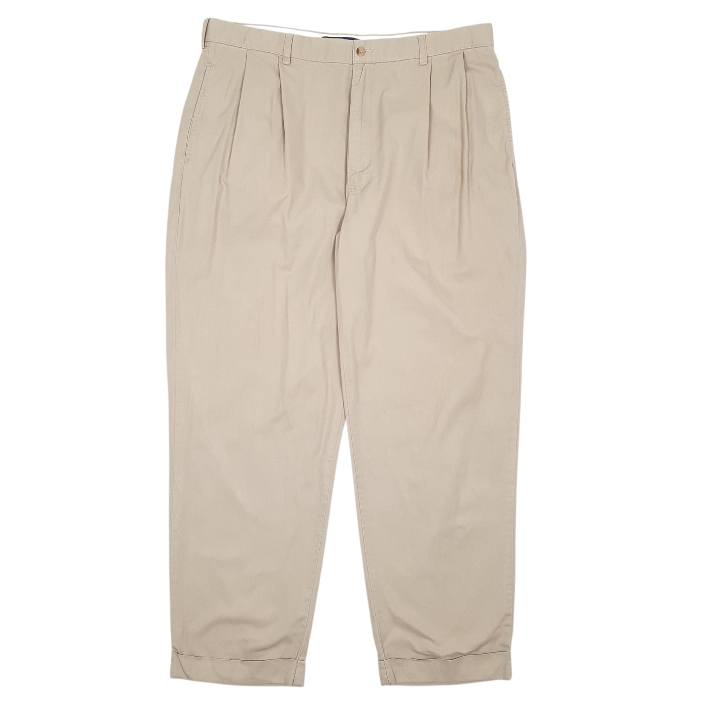 Mens Beige Polo Ralph Lauren Hammond Pant Pleated Chino Trousers