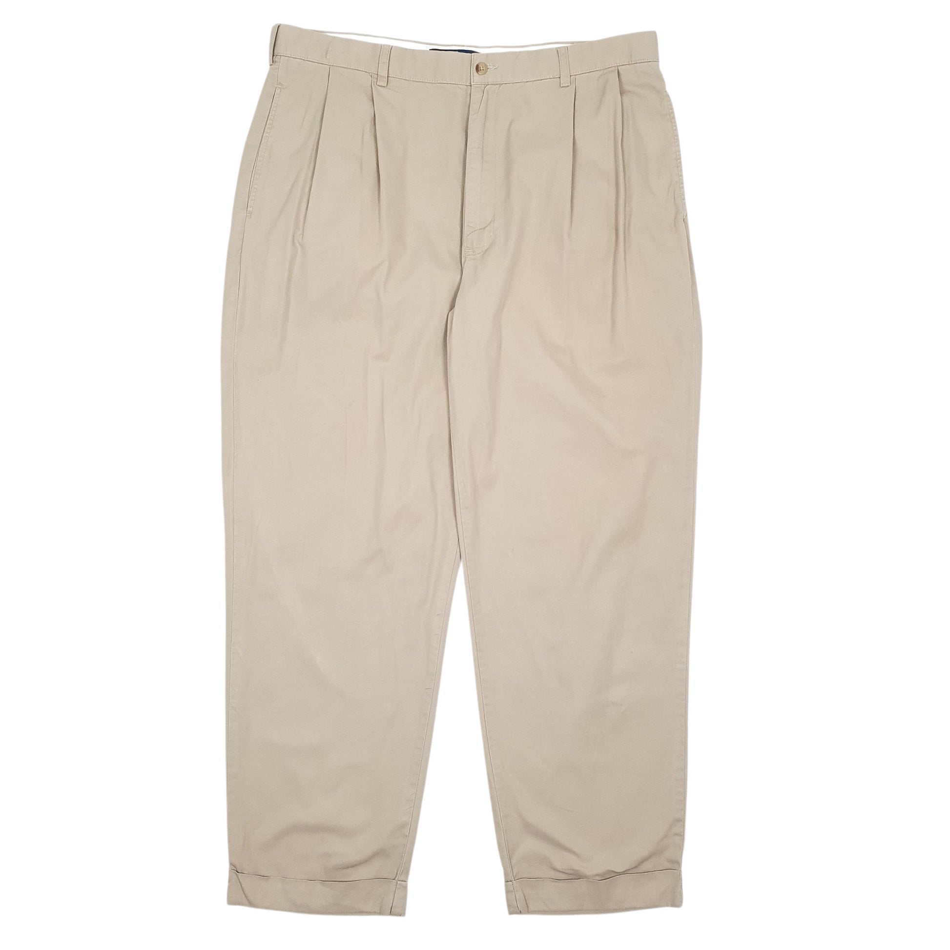 Mens Beige Polo Ralph Lauren Hammond Pant Pleated Chino Trousers