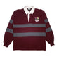 Mens Burgundy Barbarian Rugby Lightweight Long Sleeve Polo Shirt