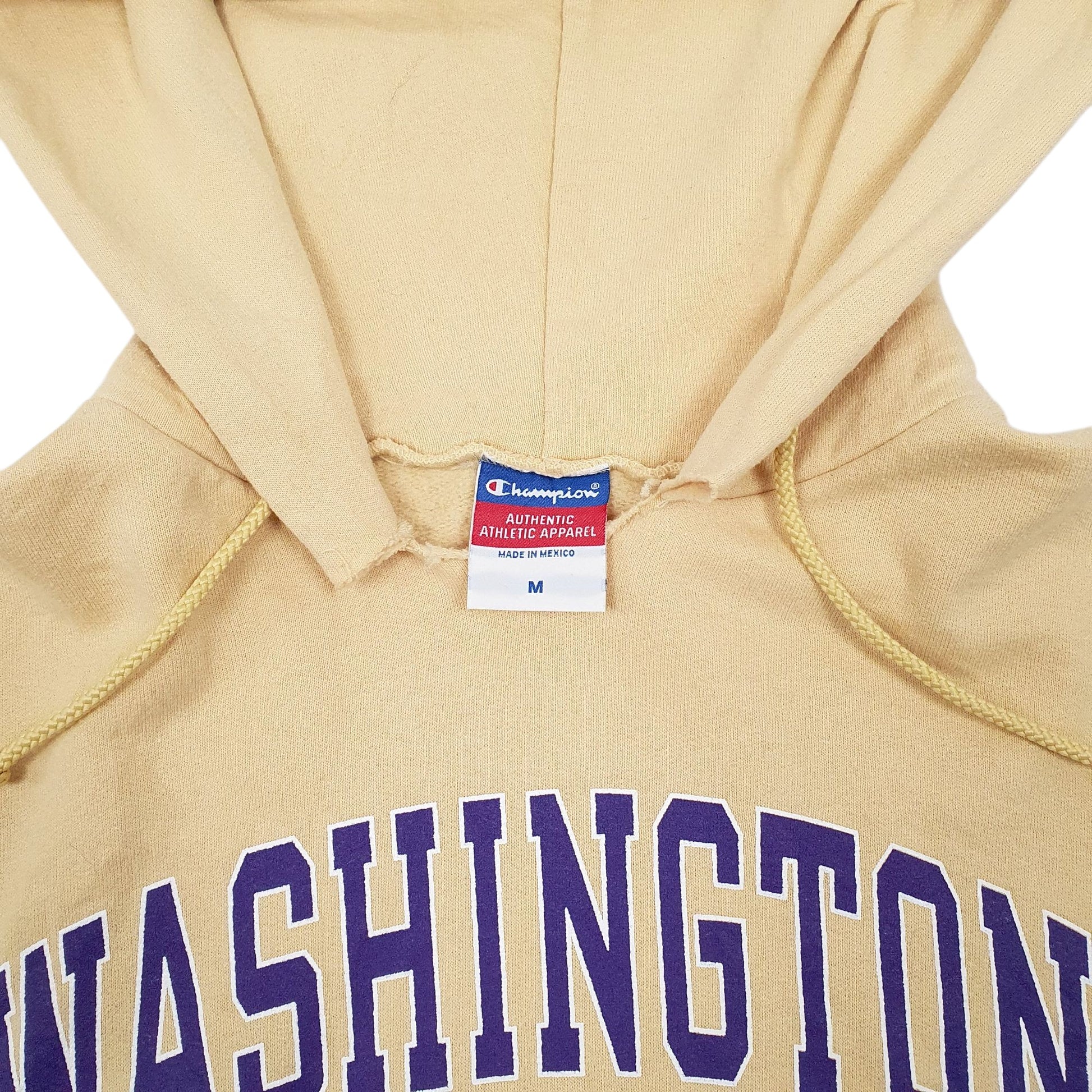 Mens Yellow Champion Washington Hoodie Jumper
