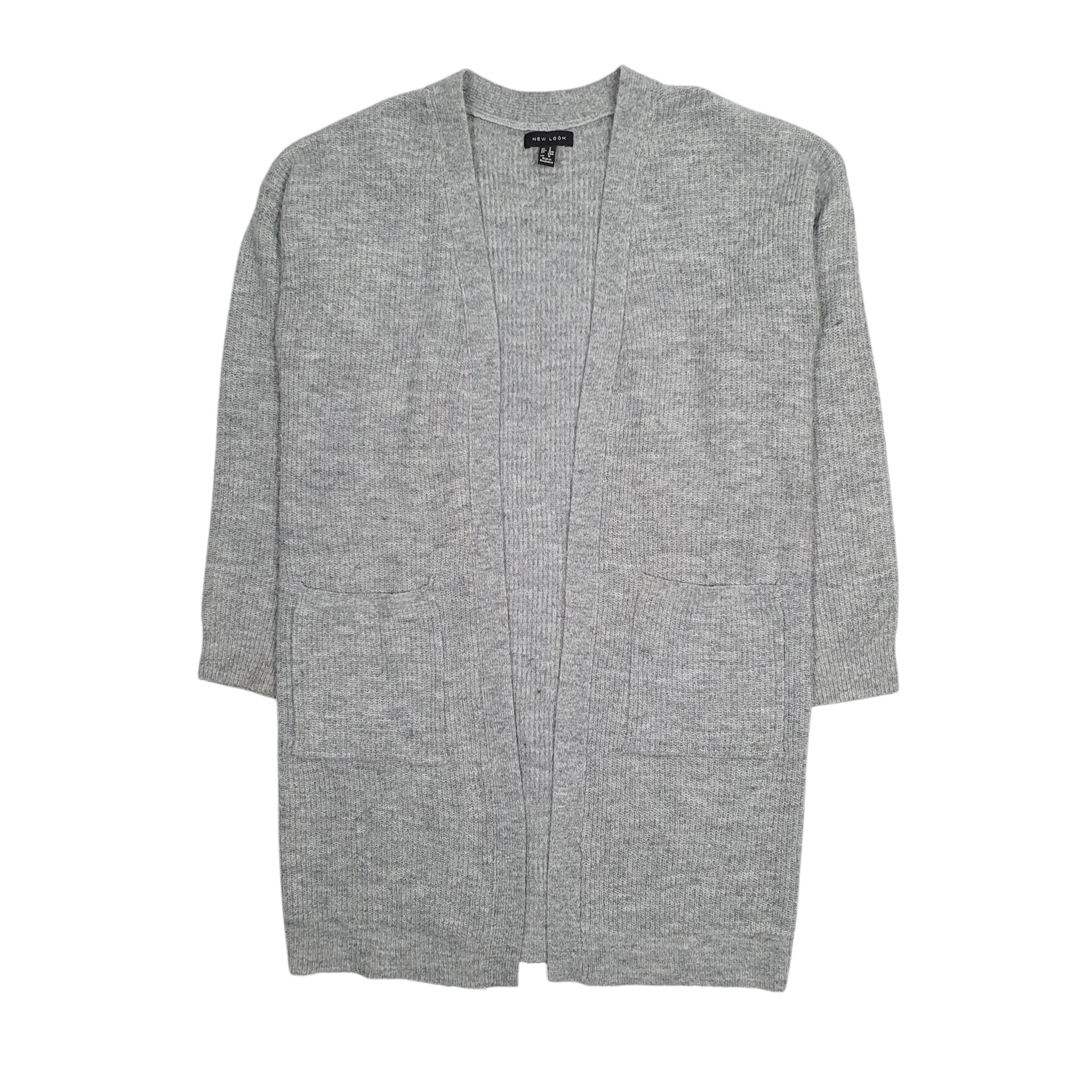 Womens Grey New Look Longline Trench Cardigan Jumper