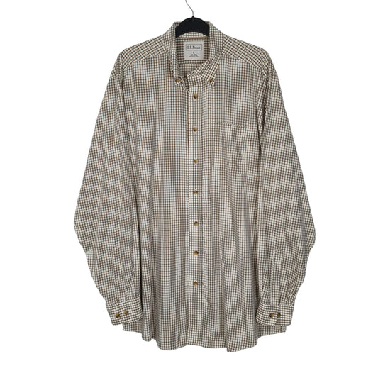 Mens Cream L.L.Bean  Long Sleeve Shirt