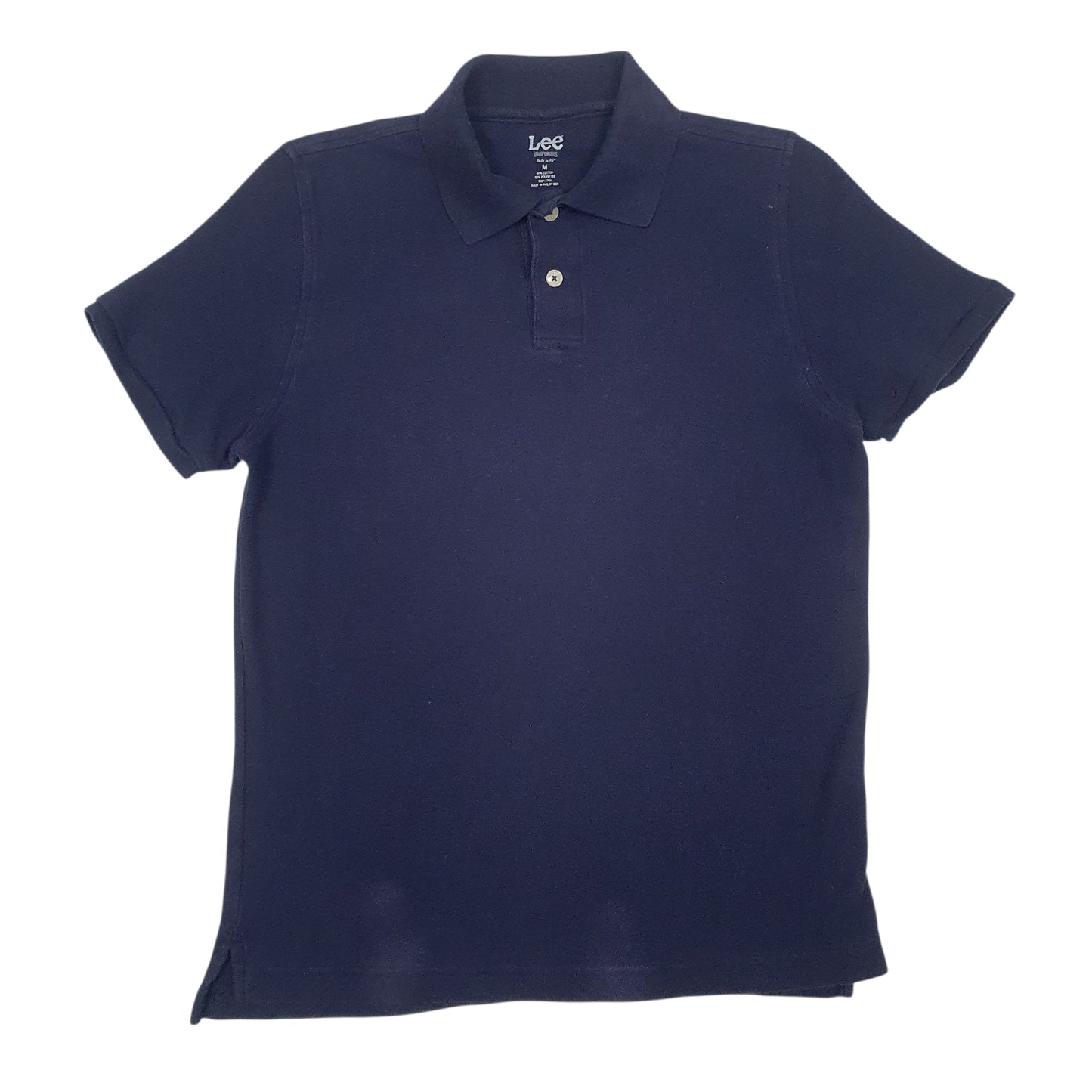 Mens Navy Lee  Short Sleeve Polo Shirt