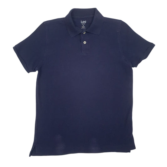 Mens Navy Lee  Short Sleeve Polo Shirt