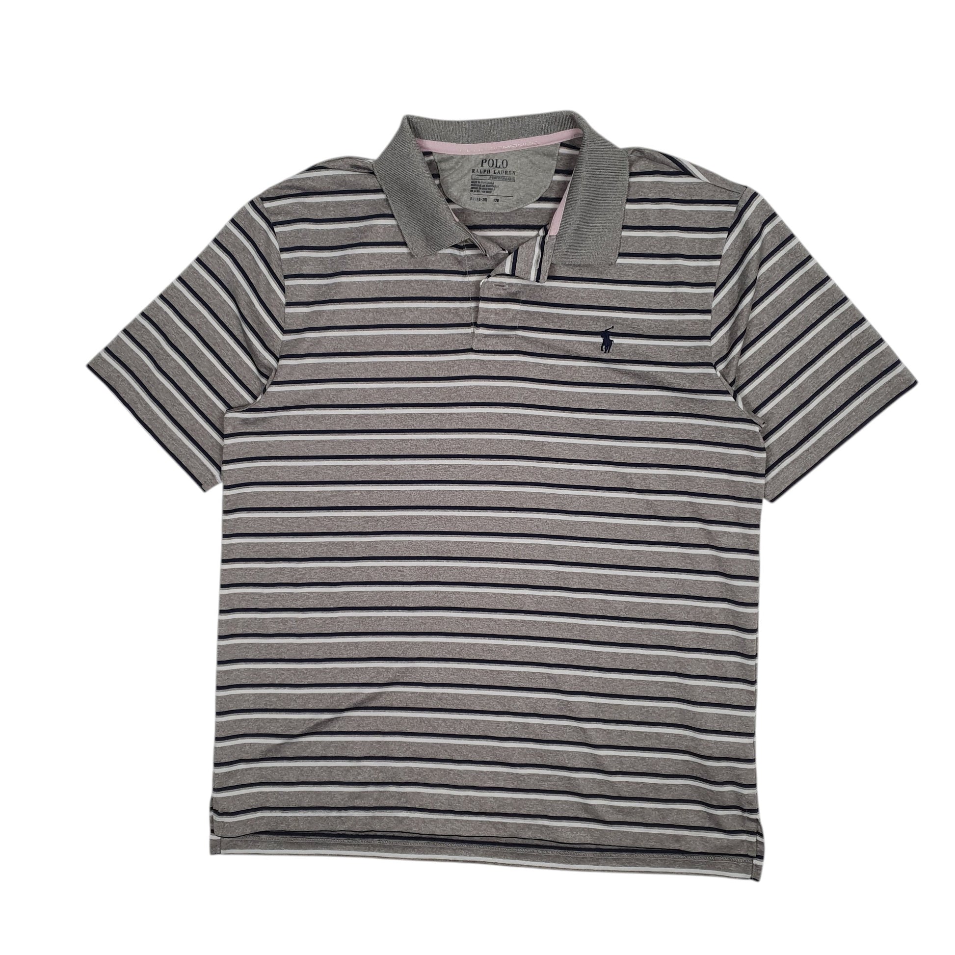 Mens Grey Polo Ralph Lauren Performance Short Sleeve Polo Shirt