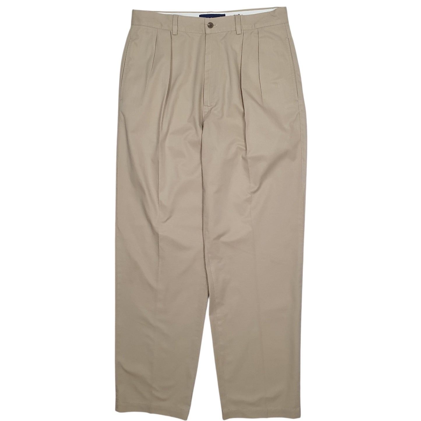 Mens Beige Polo Ralph Lauren Golf Double Pleated Vintage 90s Chino Trousers