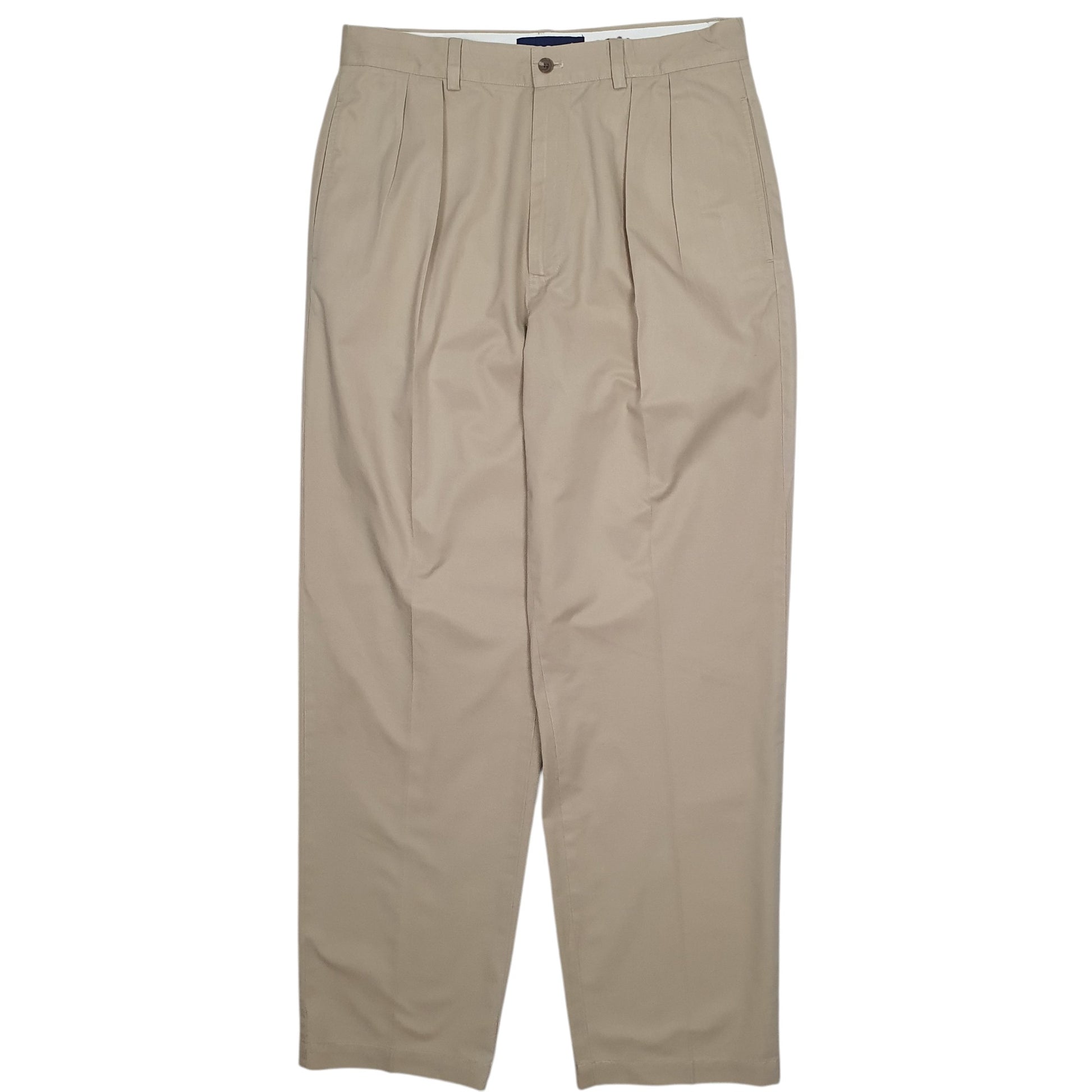 Mens Beige Polo Ralph Lauren Golf Double Pleated Vintage 90s Chino Trousers